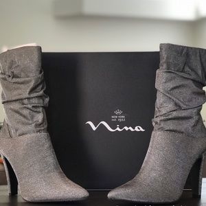 Nina Darla Ankle Boots Grey Sparkly